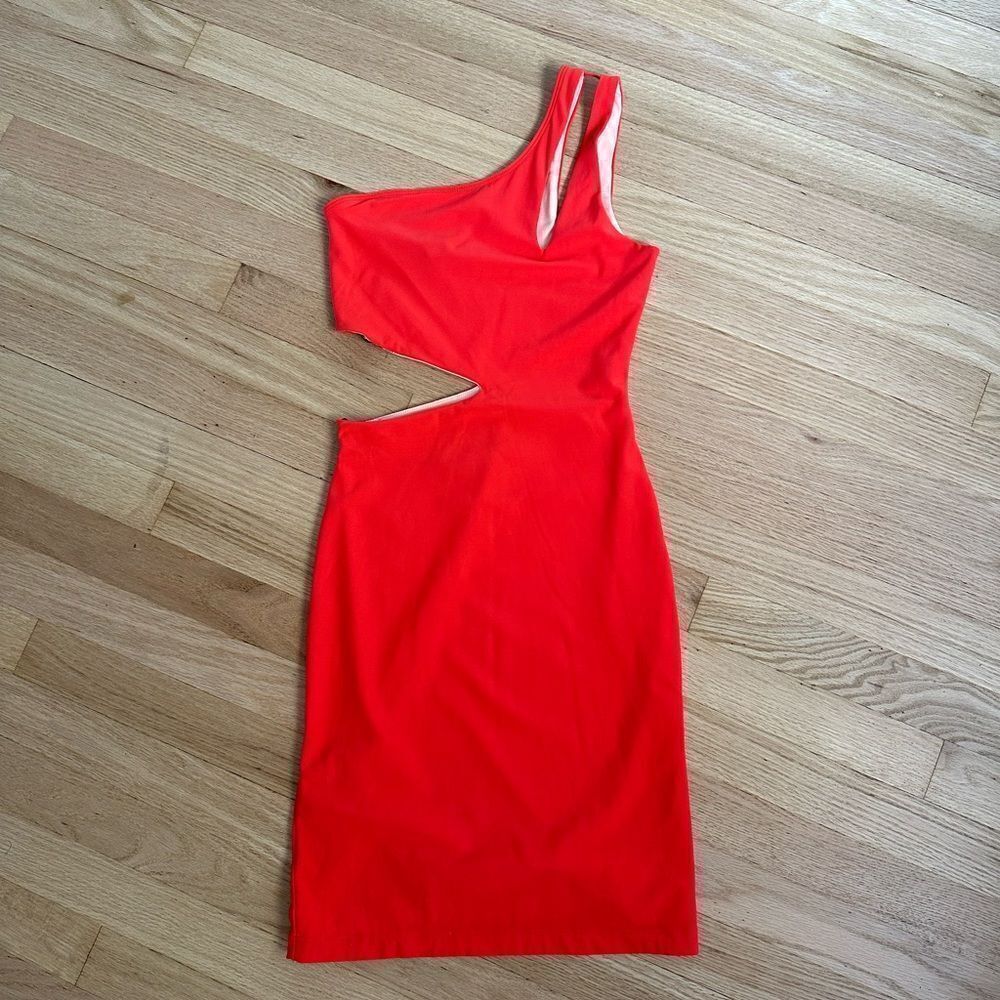 Boulee Ciara red‎ dress mini short one shoulder cut out size 2